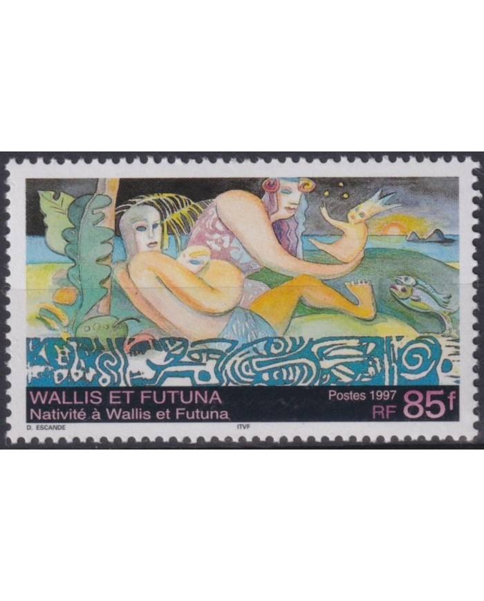 F-EX30172 WALLIS ET FUTUNA MNH 1997 CHRISTMAS ART PAINTING JESUS BIRTH.