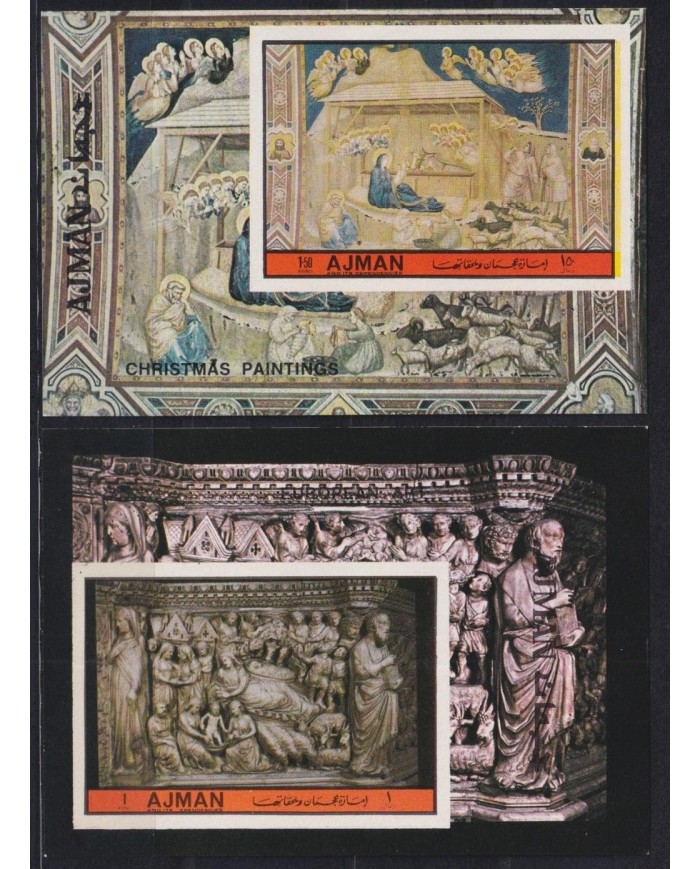 F-EX30176 SAUDI ARABIA AJMAN MNH CHRISTMAS ART ADORATION OF SHEPHERDS.