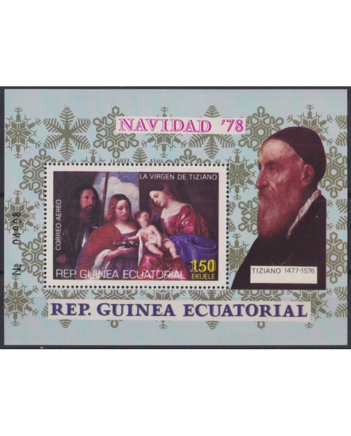 F-EX31805 GUINEA ECUATORIAL MNH 1978 CHRISTMAS NAVIDAD ART TITIAN TIZIANO VIRGEN.
