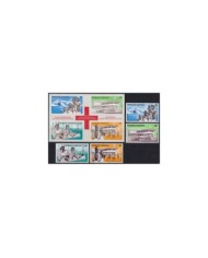 F-EX31943 GABON MNH 1966 RED CROSS NURSE MEDICINE SET + SHEET.