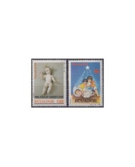 F-EX32072 ECUADOR MNH 1992 CHRISTMAS NAVIDAD ART MADONNA NIÑO DEL SAQUEO.