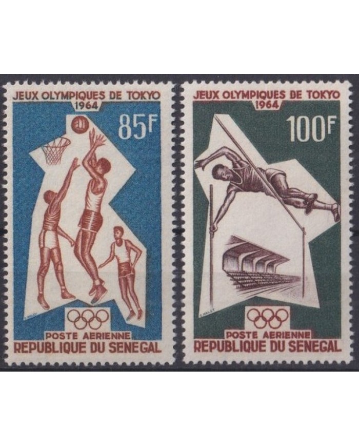 F-EX32109 SENEGAL MNH 1964 OLYMPIC GAMES TOKYO JAPAN BASKET ATHLETISM.