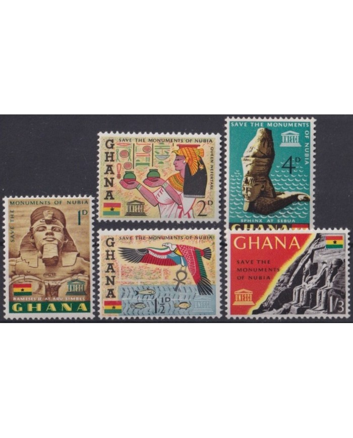 F-EX32124 GHANA MNH 1963 SAVE OF MONUMENT OF NUBIA EGYPT ARCHEOLOGY.