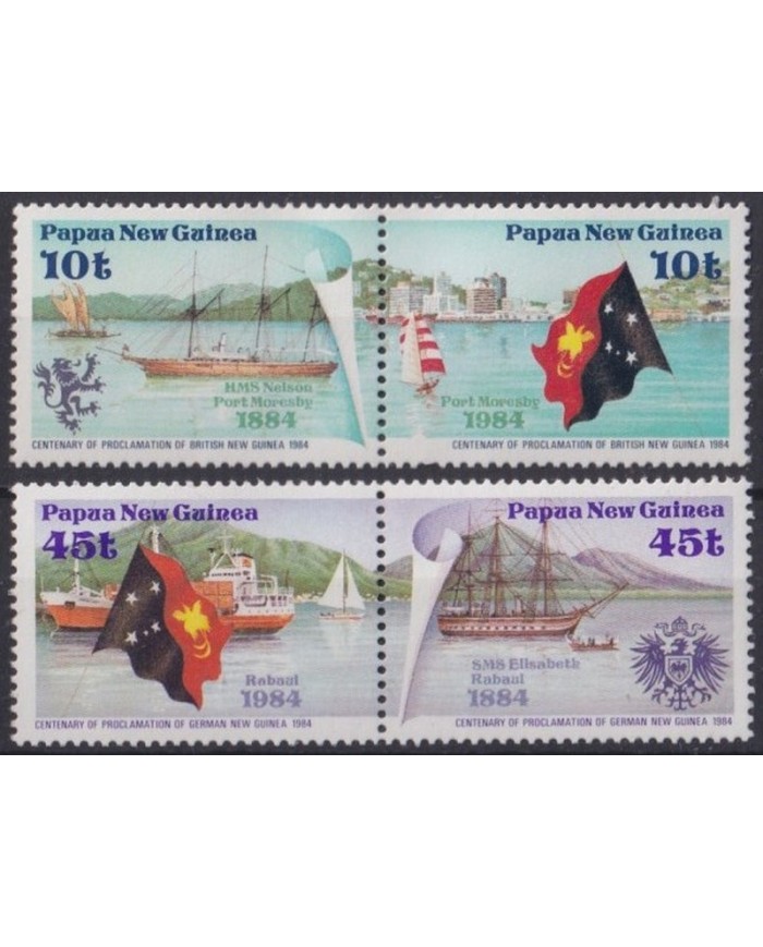 F-EX32138 PAPUA NEW GUINEA MNH 1984 CENT PROCLAMATION HMS NELSON SHIP BARCOS