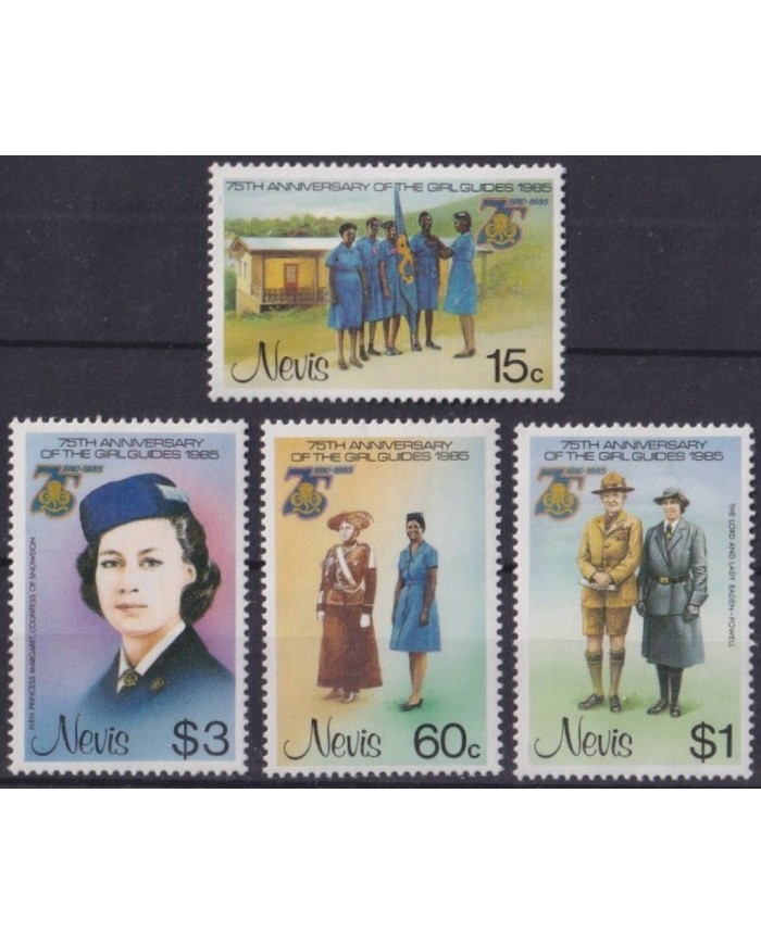 F-EX32156 NEVIS MNH 1985 75th GIRL SCOUTS BADEN POWELL BOYS SCOUTS.