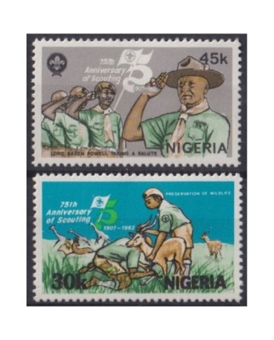 F-EX32158 NIGERIA MNH 1982 75th ANIV SCOUTING LORD BADEN POWELL BOYS SCOUTS.