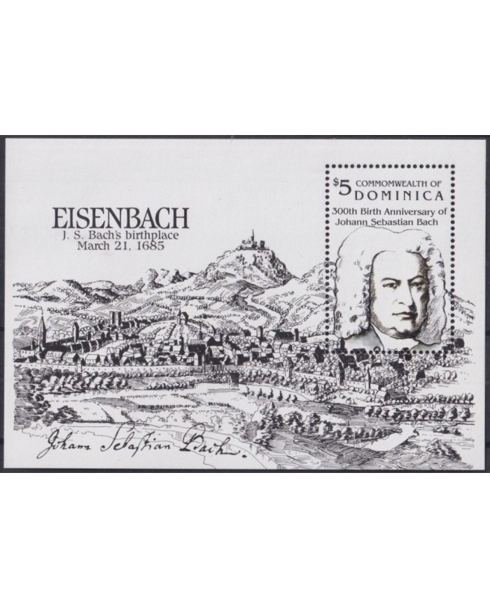 F-EX32180 DOMINICA MNH 300TH ANIV JOAN SEBASTIAN BACH CLASSIC MUSIC.