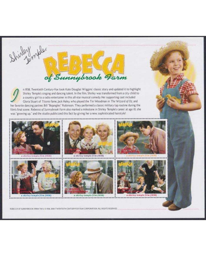 F-EX32409 ST VINCENT & GRENADINES MNH 2000 SHEET CINEMA MOVIE SHIRLEY TEMPLE.