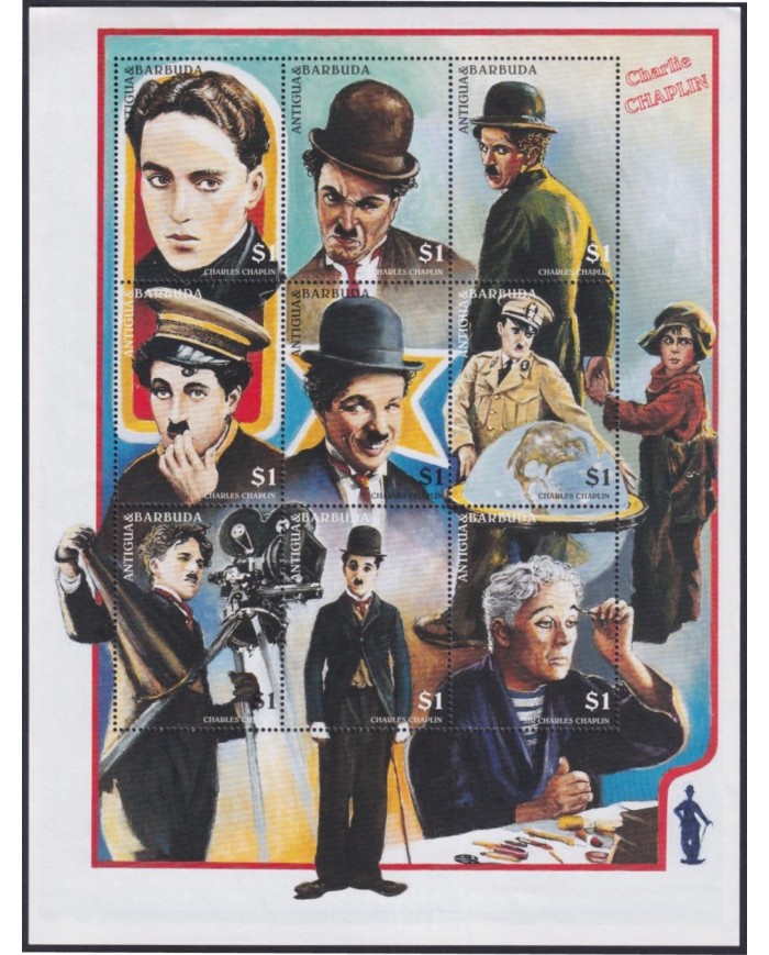 F-EX32461 ANTIGUA & BARBUDA MNH 1997 CINEMA STAR MOVIE CHARLES CHAPLIN.