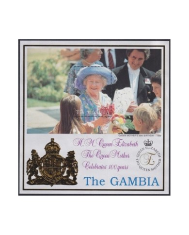 F-EX32545 GAMBIA MNH 1999 SHEET QUEEN MOTHER CELEBRATED 100 YEAR ELIZABETH II.
