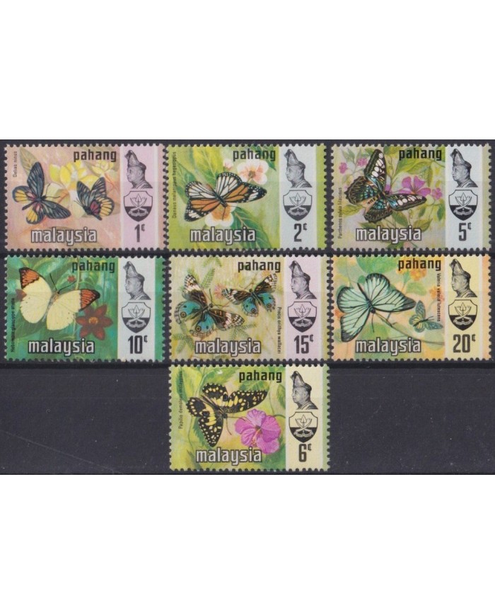 F-EX33875 MALAYSIA MNH PAHANG 1971 BUTTERFLIES MARIPOSAS PAPILLON INSECTS.