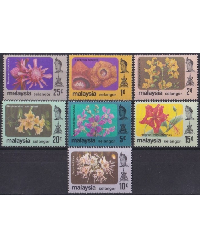 F-EX33915 MALAYSIA MNH SELANGOR 1983 BOTANICAL FLOWERS FLORES ORCHILD ORQUIDEAS.