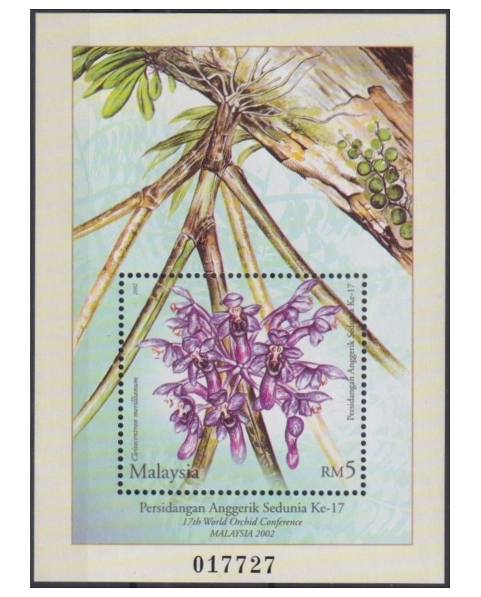 F-EX33947 MALAYSIA MNH 2002 BOTANICAL FLOWERS FLORES WORLD ORCHILD CONFERENCE ORQUIDEAS.