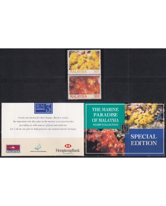 F-EX34041 MALAYSIA MNH 1995 SEA MARINE WILDLIFE REEF FISH PECES BOOKLED SPECIAL EDITION.