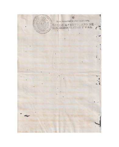 1801-PS-1 ESPAÑA SPAIN 1801 REVENUE SEALLED PAPER SELLO CUARTO.
