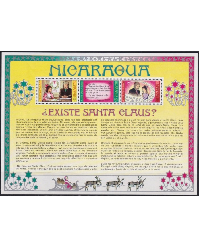 F-EX29849 NICARAGUA MNH 1973 CHRISTMAS NAVIDAD SANTA CLAUS.