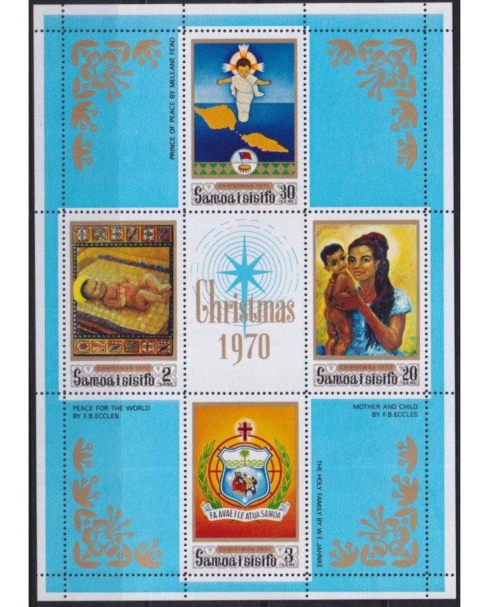 F-EX29850 SAMOA I SISIFO 1970 CHRISTMAS NAVIDAD ANGELS RELIGION.