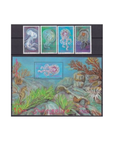 F-EX34029 SOMALIA MNH 1995 MARINE WILDLIFE FISH PECES ANEMONES MEDUSAS.