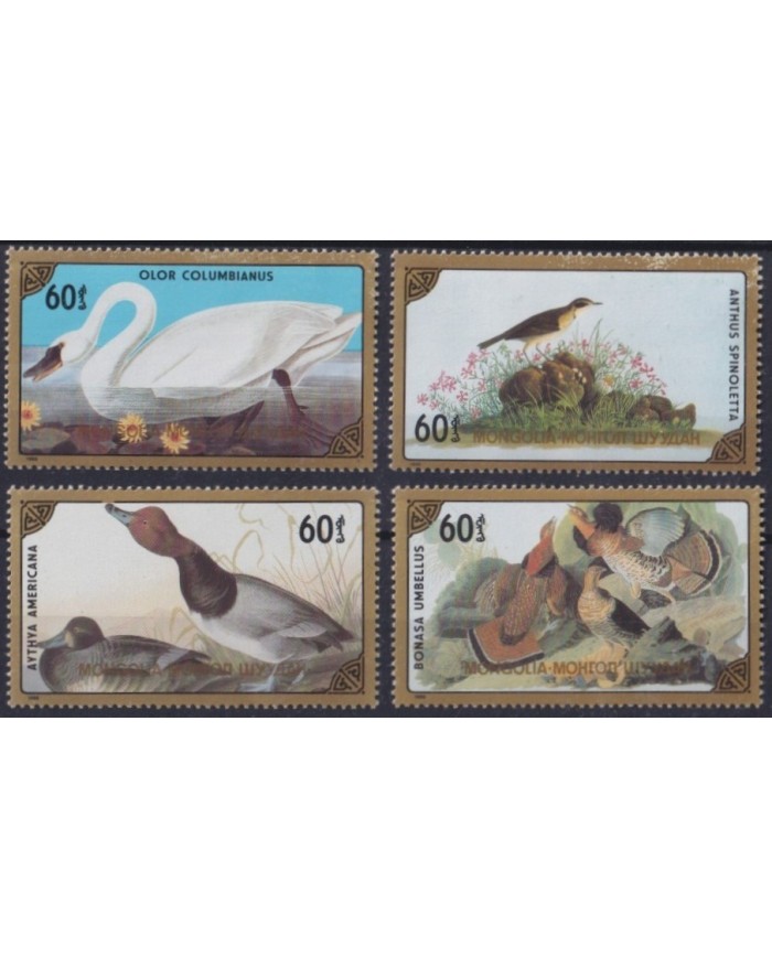 F-EX34113 MONGOLIA MNH 1986 AVES PAJAROS BIRD OISEAUX VÖGEL 200th ANIV AUDUBON.