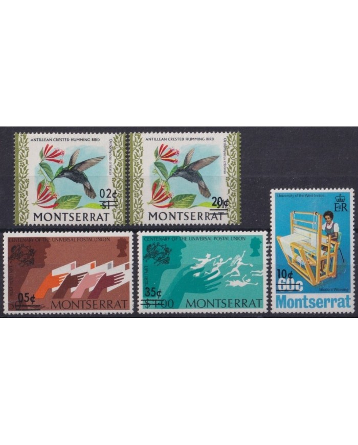 F-EX34116 MONTSERRAT MNH 1974 AVES PAJAROS BIRD OISEAUX VÖGEL SURCHARGE UPU.