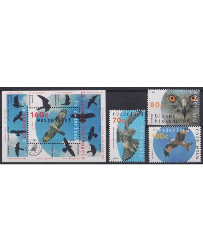 F-EX34122 NEDERLAD HOLLAND MNH 1995 AVES PAJAROS BIRD OISEAUX VÖGEL FALCON.