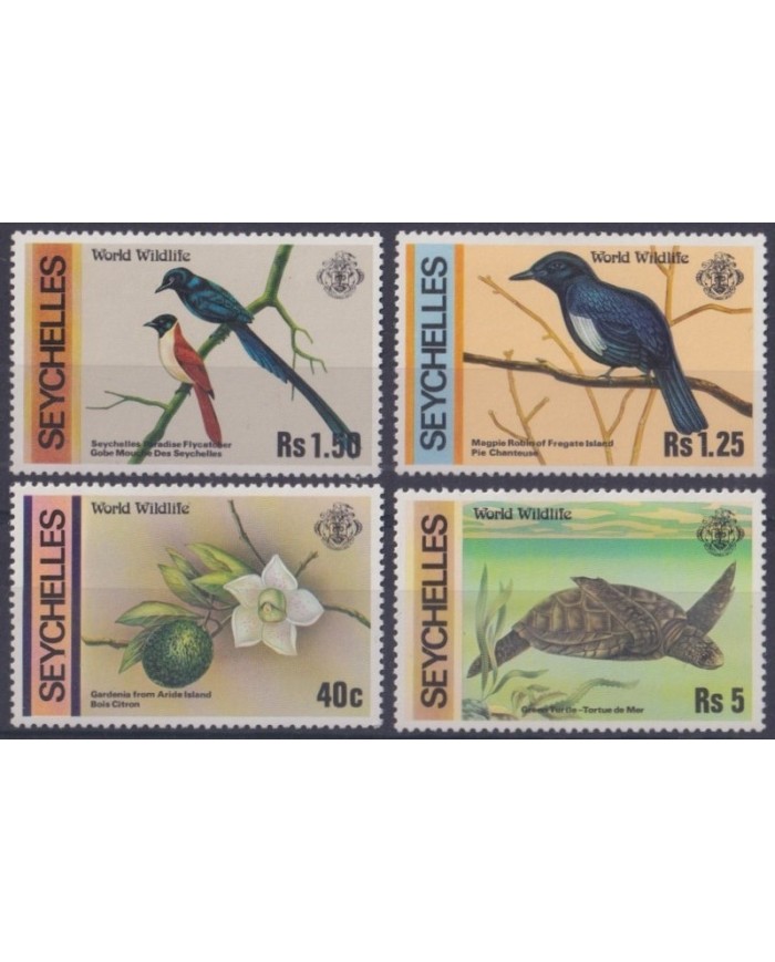 F-EX34141 SEYCHELLES MNH 1978 AVES PAJAROS BIRD OISEAUX VÖGEL TURTLE FLOWER.