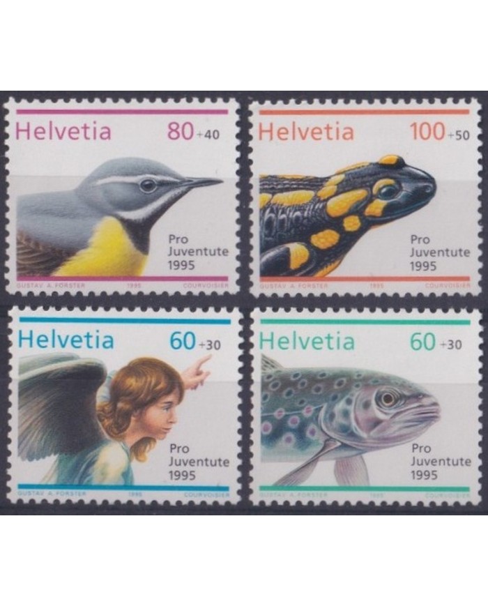 F-EX34150 SWITZERLAND SUIZA MNH 1995 AVES PAJAROS BIRD OISEAUX VÖGEL PRO JUVENTUDE.