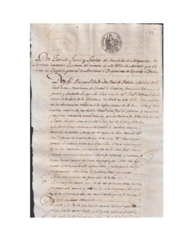 1849-PS-1 ESPAÑA SPAIN 1849 REVENUE SEALLED PAPER. ILUSTRES