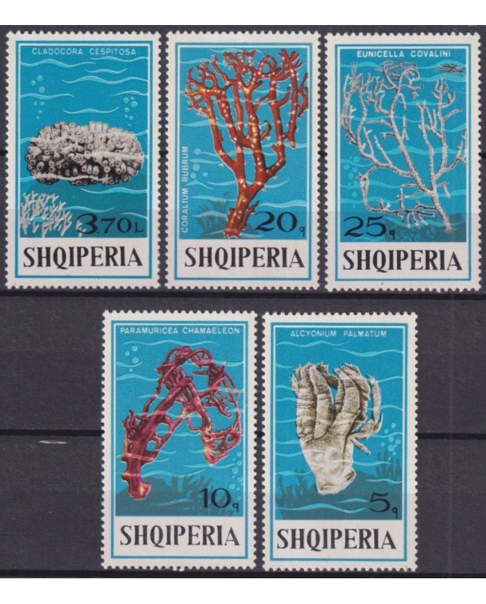 F-EX34198 ALBANIA MNH SEA MARINE REEF WILDLIFE FISH PECES ANEMORES CORAL.