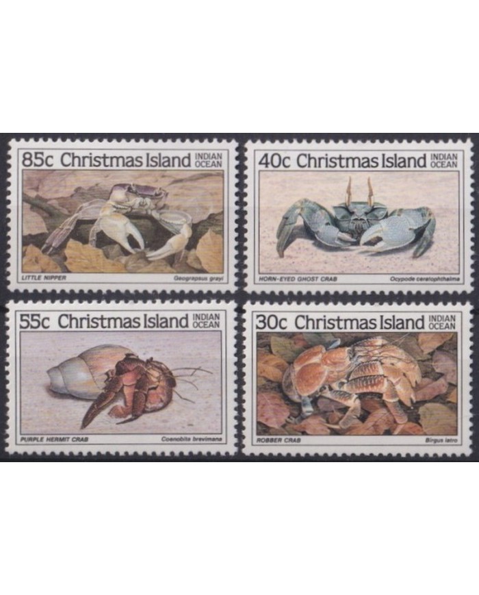 F-EX34234 CHRISTMAS IS MNH 1985 SEA MARINE REEF WILDLIFE FISH CRAB CANGREJOS.