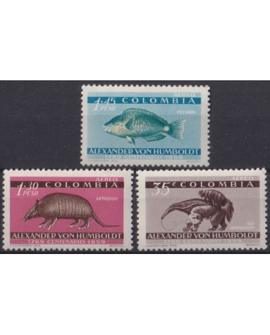 F-EX34238 COLOMBIA MNH 1959 HUMBOLDT SEA MARINE WILDLIFE FISH PECES ARMADILLO.
