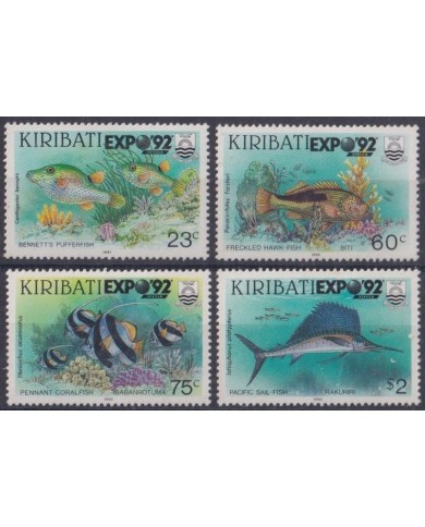 F-EX34277 KIRIBATI MNH 1992 SEA MARINE WILDLIFE REEF FISH PECES MARLIN EXPO 92.