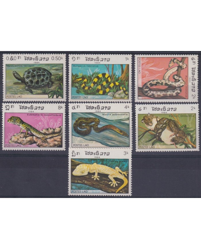 F-EX34280 LAOS MNH 1984 LIZARD TURTLE SNIKE TORTUGAS SERPIENTES LAGARTOS.