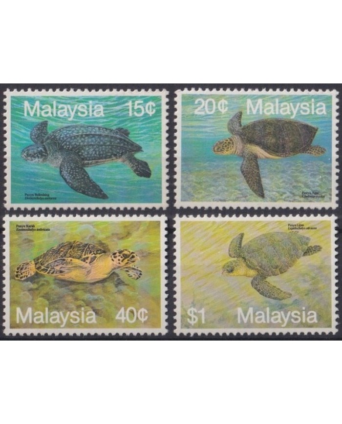 F-EX34290 MALAYSIA MNH 1990 MARINE REEF WILDLIFE FISH TURTLE TORTUGAS.