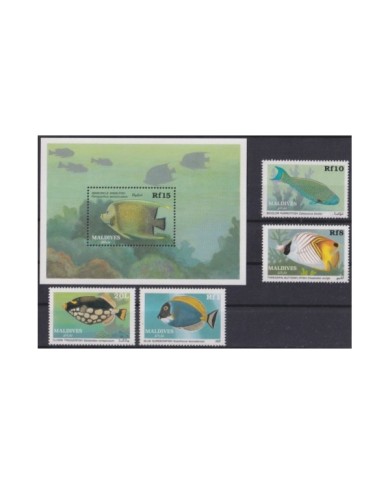 F-EX34292 MALDIVES MNH 1989 MARINE REEF WILDLIFE FISH PECES.