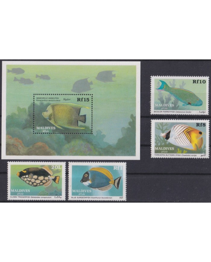 F-EX34292 MALDIVES MNH 1989 MARINE REEF WILDLIFE FISH PECES.