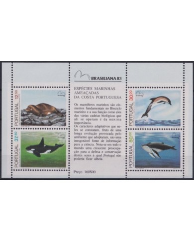 F-EX34321 PORTUGAL MNH 1983 SEA MARINE WILDLIFE FISH DOLPHINS WHALE ORCA.
