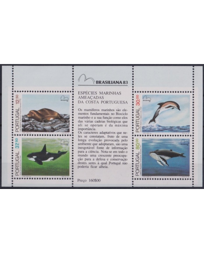 F-EX34321 PORTUGAL MNH 1983 SEA MARINE WILDLIFE FISH DOLPHINS WHALE ORCA.