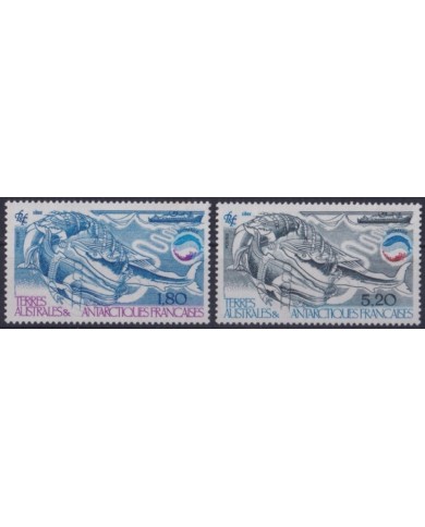F-EX34342 TAAF ANTARCTIC POLAR MNH 1985 MARINE WILDLIFE FISH PECES WHALE BALLENA.