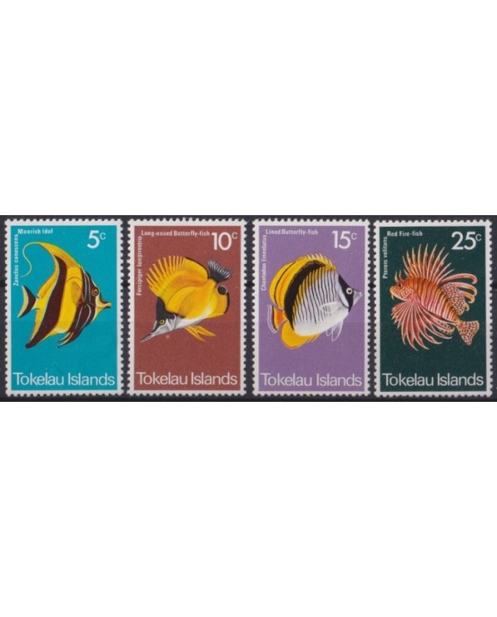 F-EX34351 TOKELAU IS MNH 1995 MARINE REEF WILDLIFE FISH PECES RED FIRE FISH.