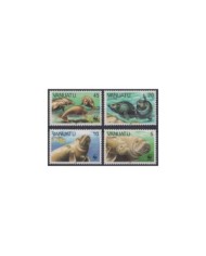 F-EX34369 VANUATU MNH 1988 WWF MARINE WILDLIFE FISH PECES DUGONG MANATI.