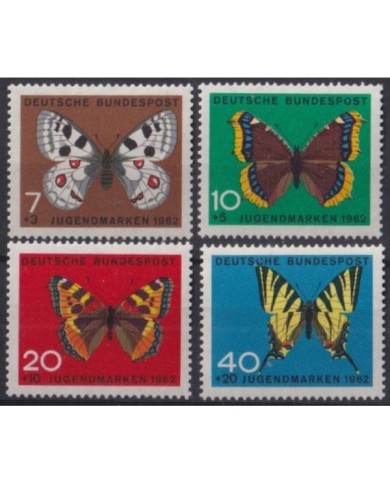 F-EX34382 GERMANY MNH 1962 BUTTERFLIES INSECTS ENTHOMOLOGY MARIPOSAS PAPILLON.