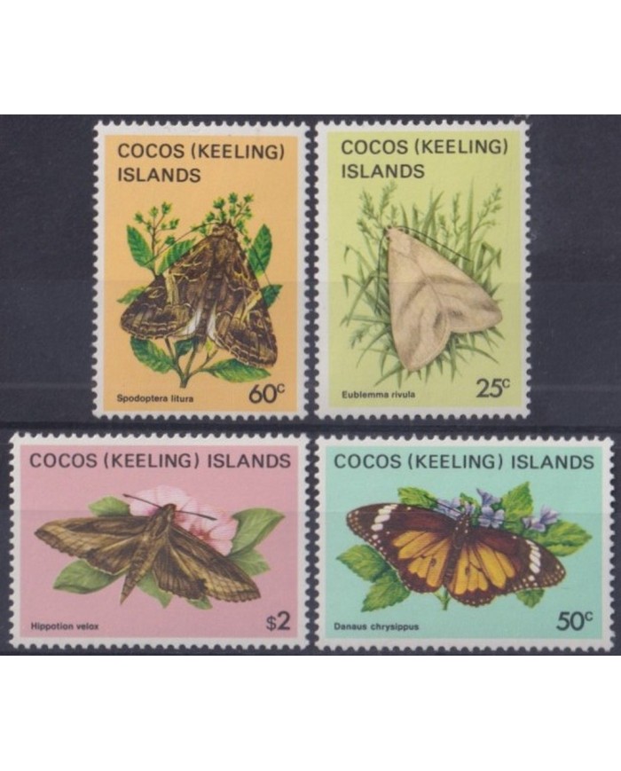 F-EX34404 COCOS KEELING MNH 1983 BUTTERFLIES INSECTS MARIPOSAS PAPILLON ENTHOMOLOG.