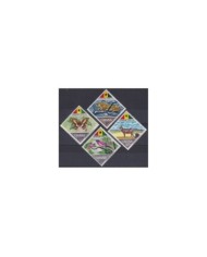 F-EX34665 GHANA MNH 1967 BUTTERFLIES INSECTS TOURIST YEAR LEOPARD BIRD.