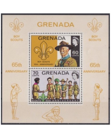 F-EX34691 GRENADA MNH 1972 BOYS SCOUTS SCOUTING 65th JAMBOREE LORD BADEN POWELL.