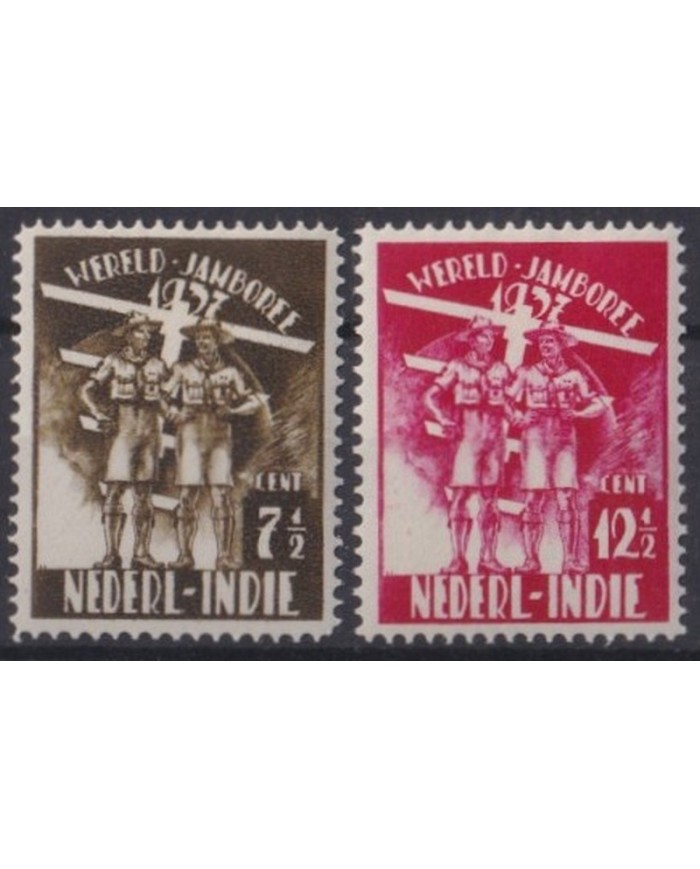 F-EX34701 NEDERLAND INDIE INDONESIA MLH 1937 BOYS SCOUTS SCOUTING JAMBOREE.