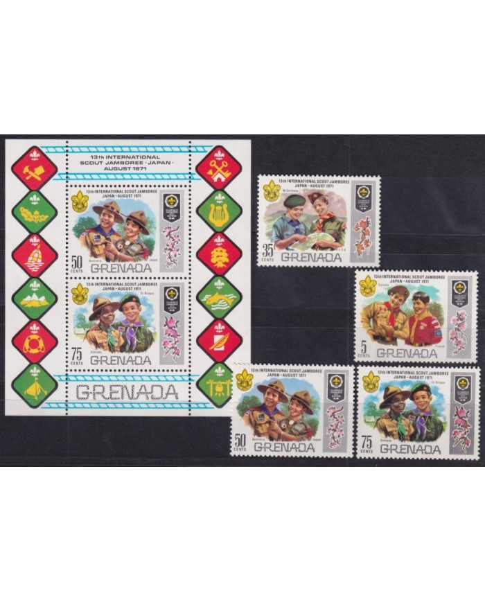 F-EX34719 GRENADA MNH 1971 BOYS SCOUTS SCOUTING JAPAN JAMBOREE.