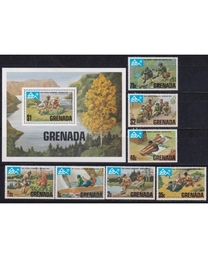 F-EX34720 GRENADA MNH 1975 BOYS SCOUTS SCOUTING NORWAY JAMBOREE.