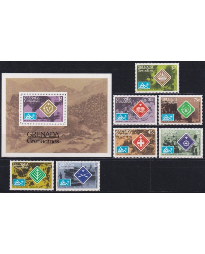 F-EX34722 GRENADA & GRENADINES 1977 MNH BOYS SCOUTS JAMBOREE BADEN POWELL SCOUTING.