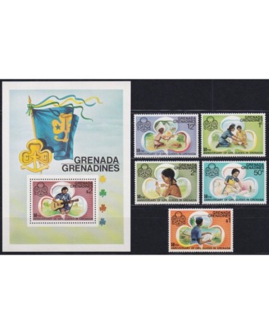 F-EX34723 GRENADA & GRENADINES 1976 MNH 50TH GIRL GUIDE BOYS SCOUTS BADEN POWELL SCOUTING.